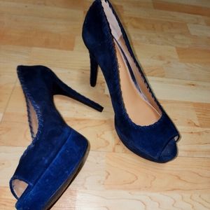 Antonio Melani blue suede heels